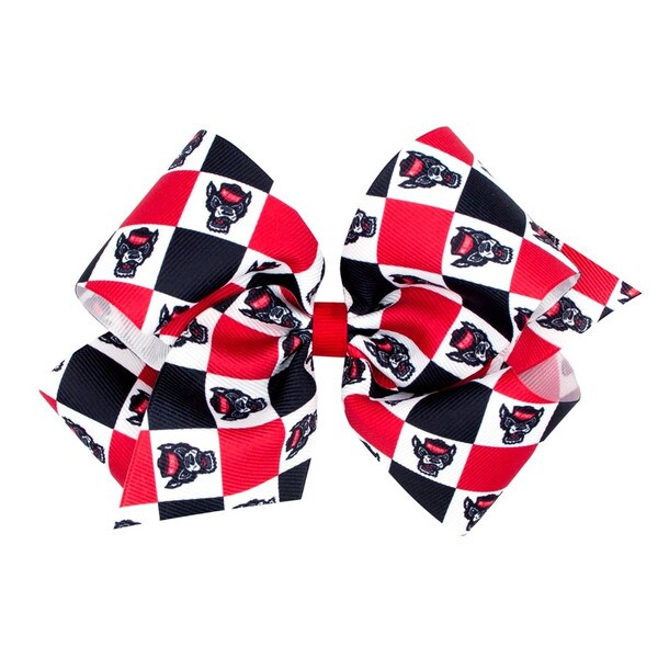 Hair Bow Checkerboard Grosgrain